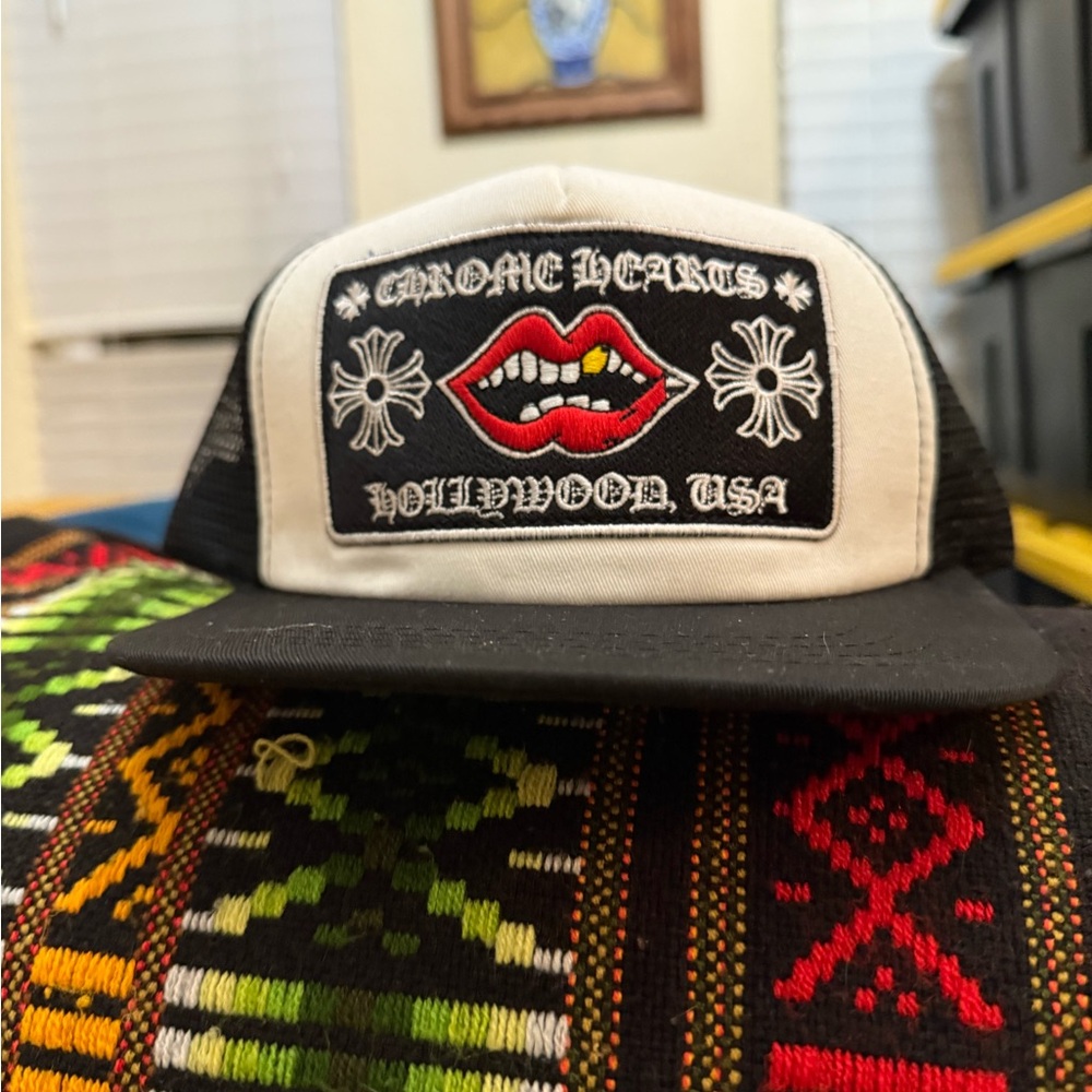⛓️🖤❤️ Chrome Hearts Black and White Trucker Hat🖤❤️⛓️